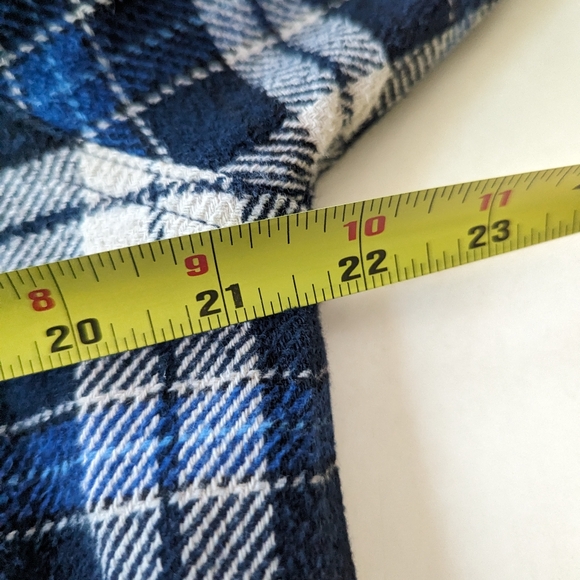 ORVIS Heavy Weight Flannel Shirt Men's Hand Pockets Long Sleeve in Blue Size L - Picture 7 of 14